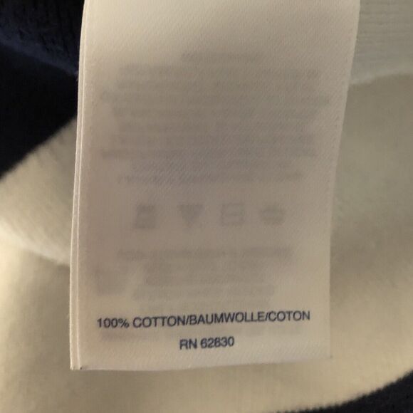 Lands End Nautical Stripe Cardigan Jacket Womens L Double Breasted Navy Cotton - Picture 12 of 13